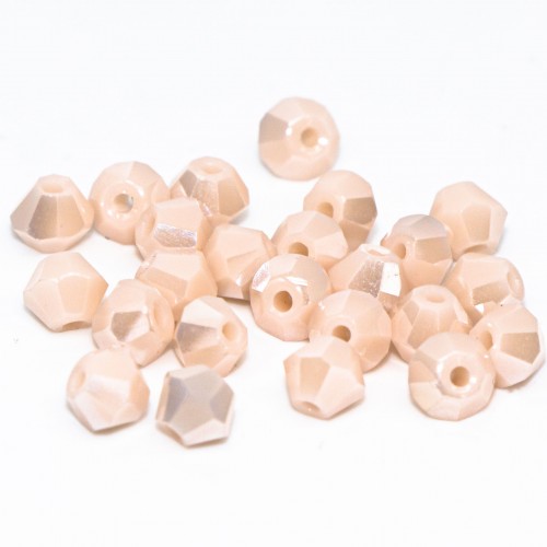 Бусины биконус 4мм, бежевый с переливом.